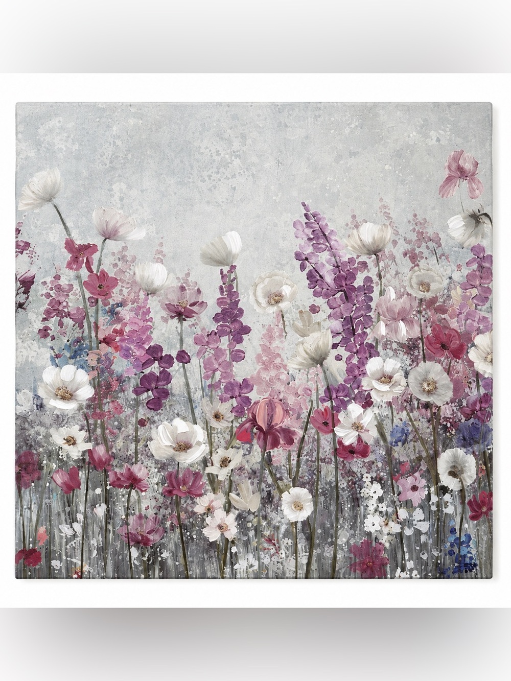 Botanical Blossom Canvas Art - Purple and White